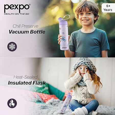 Pico 500 Pro Cute Sipper 470ml Rocket Design – Hot & Cold Stainless Steel Kids Water Bottle, Vacuum Insulated, Leak Proof, RCB Edition