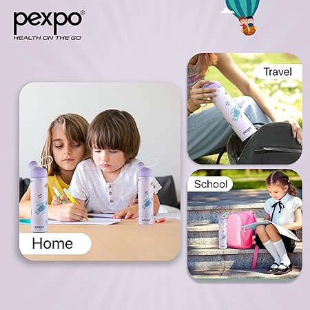 Pico 500 Pro Cute Sipper 470ml Rocket Design – Hot & Cold Stainless Steel Kids Water Bottle, Vacuum Insulated, Leak Proof, RCB Edition