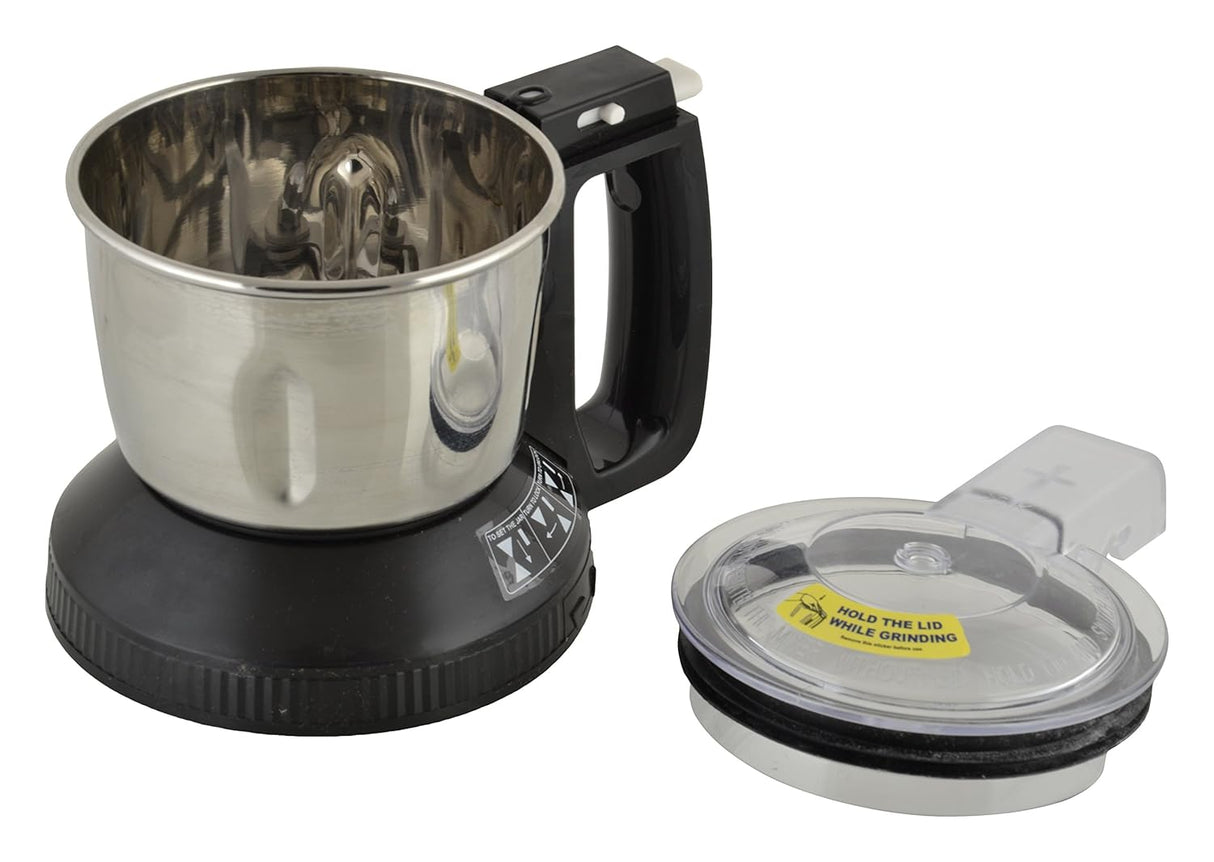 Stainless Steel Multi Jar for Dry/Wet Grinding – 0.6 L, Compatible with MX-AC310 Series Mixer Grinder (Black