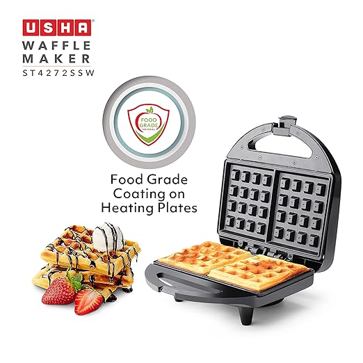 Usha 750 W ST4272 SSW Non-Stick Food Grade Material Waffle Maker (Stainless Steel)