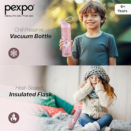 Pico Pro 500 Cute Sipper 470ml Unicorn UV Printed Design – Hot & Cold Stainless Steel Kids Water Bottle, Vacuum Insulated, Leak Proof, RCB Edition