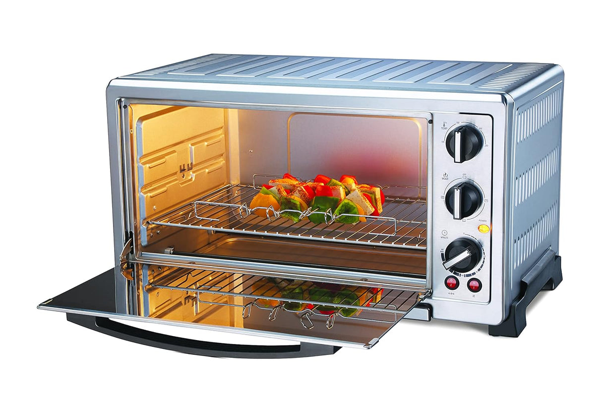 45RCSS LuxeChef 45L OTG 1800W – Stainless Steel Oven Toaster Griller with Convection, Rotisserie & Illuminated Chamber