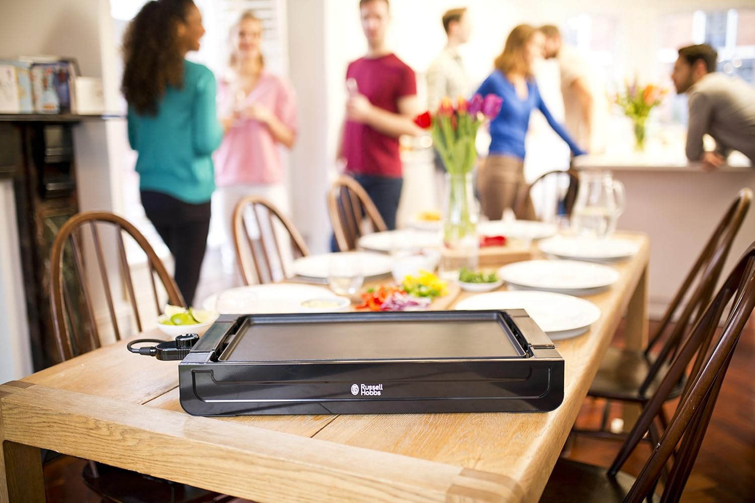 2400W Fiesta Removable Plate Griddle 50cmx26cm| Drip tray, Temperature Control, Dishwasher safe| Electric Grill Tandoor Barbeque BBQ Griller for Grilling Meat, Fish & Vegetables|22550-56