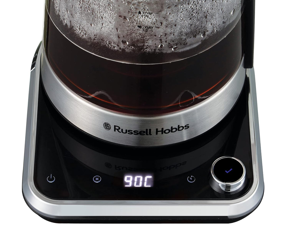 Attentiv 1.7L Electric Cordless Glass Kettle | Removable Infuser Basket - (Variable Temperature (40°C-100°C) | Keep Warm Function, Sleep Timer Function, Touch Screen Controls | 26200-70