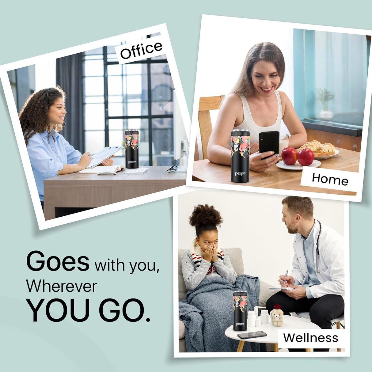 Pexpo Crypto Art 500 ISI Certified Hot & Cold Flask -Brown UV Cup Print Stainless Steel - 430ml | Vacuum Insulated Thermosteel Flask| Leak Proof| Thermos Mug| Travel Mug | Adults| Boys & Girls