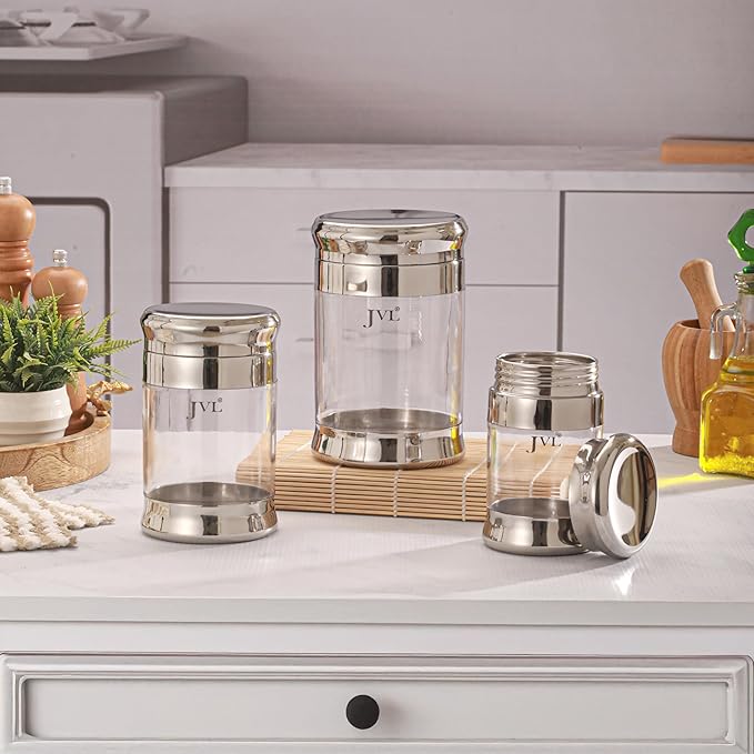 Stainless Steel Air Tight Fusion Canister Multipurpose Unbreakable Jar, 125ml FOC-00