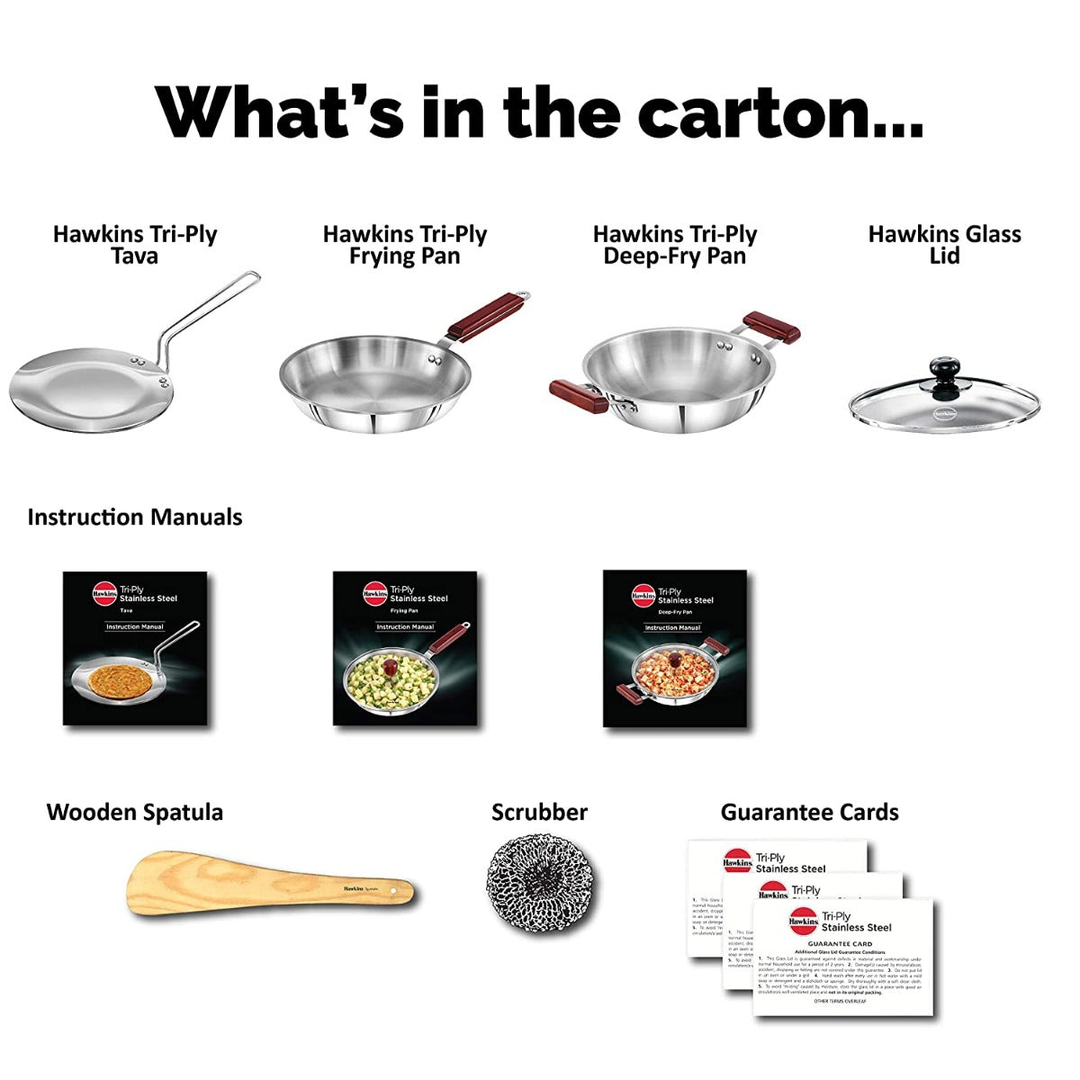 Hawkins 3 pc Triniti Tri-Ply Stainless Steel Cookware Set (SSET1)