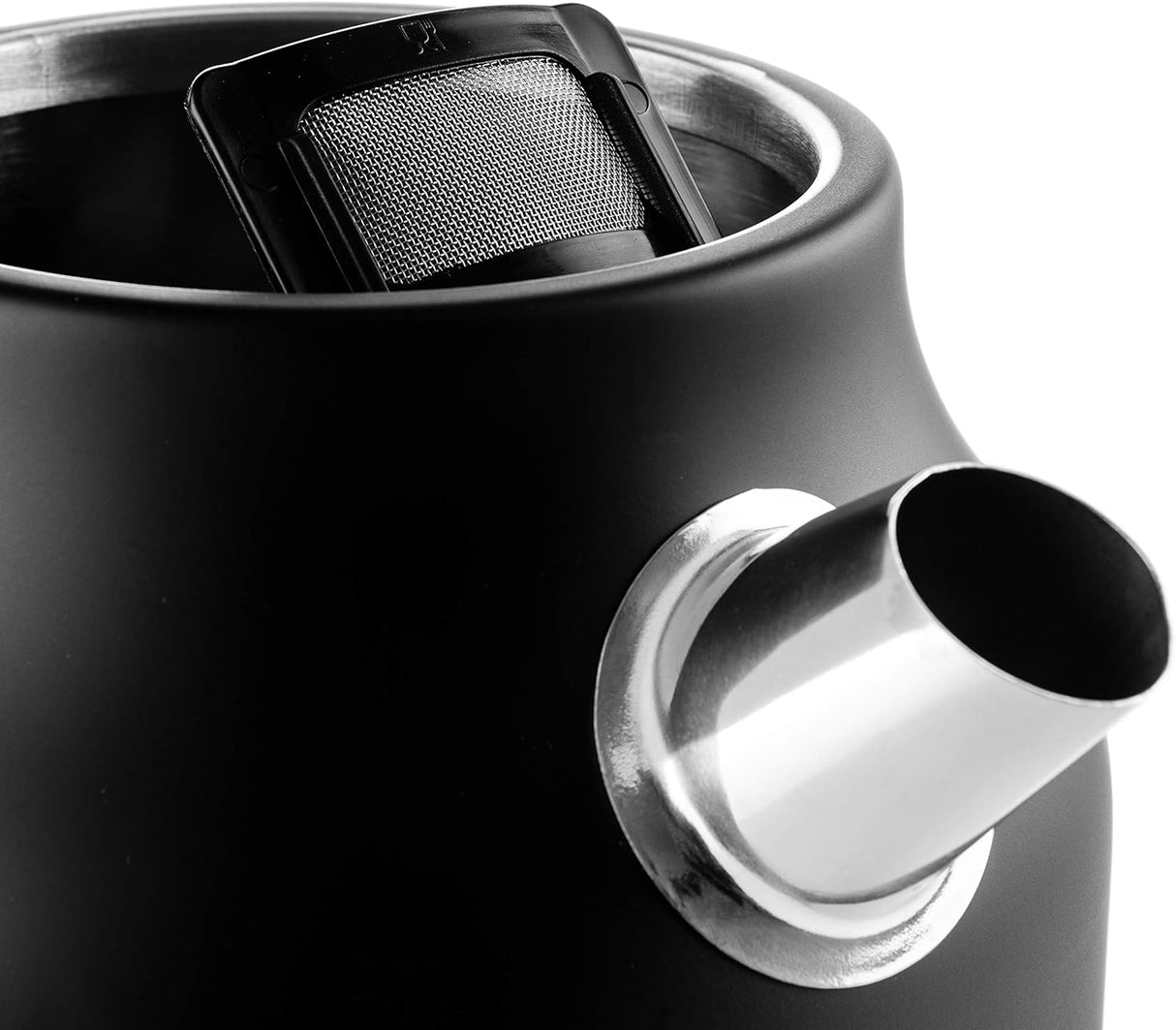 Westinghouse Retro Kettle - 1.7 Liter Electric Kettle - Fast Boil - Water Boiler For Hot Drinks - Quiet Boil & Detachable Filter - 2200W Kettle (Black)