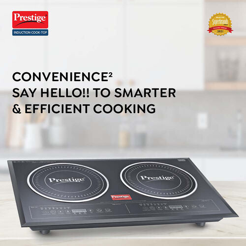 Double Induction Cooktop PDIC 3.0 | Dual Cooking Zones | Automatic Keep Warm | Indian Menu Options | Energy Efficient | Durable & Safe