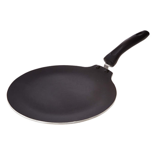Omega Deluxe Induction Base Non-Stick Aluminium Flat Dosa Tawa, 28 cm, Red 36729