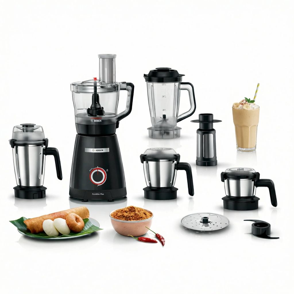PureMixx Plus 800W Mixer Grinder with Food Processor, 5 Jars, Insta Prep Jar