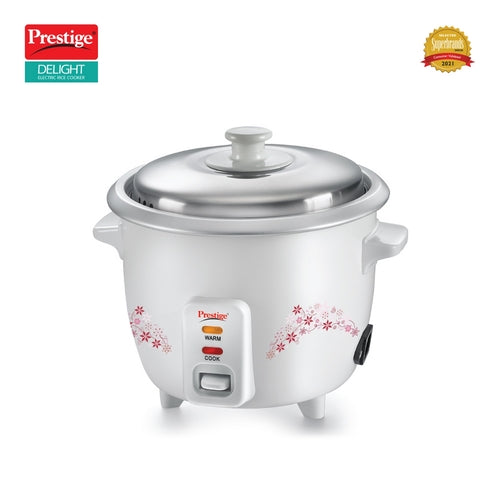 Delight PRWO Electric Rice Cooker (Off-white) | Close Fit Lid | Detachable Power Cord | Keep Warm Mode