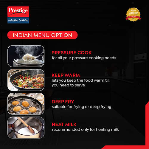 Induction Cook-Top PIC 31.0 V4 | Pre-set Pressure Cooking Mode | Automatic Whistle Counter | Indian Menu Options | Soft Touch Buttons | Anti-Magnetic Wall | Durable and Safe