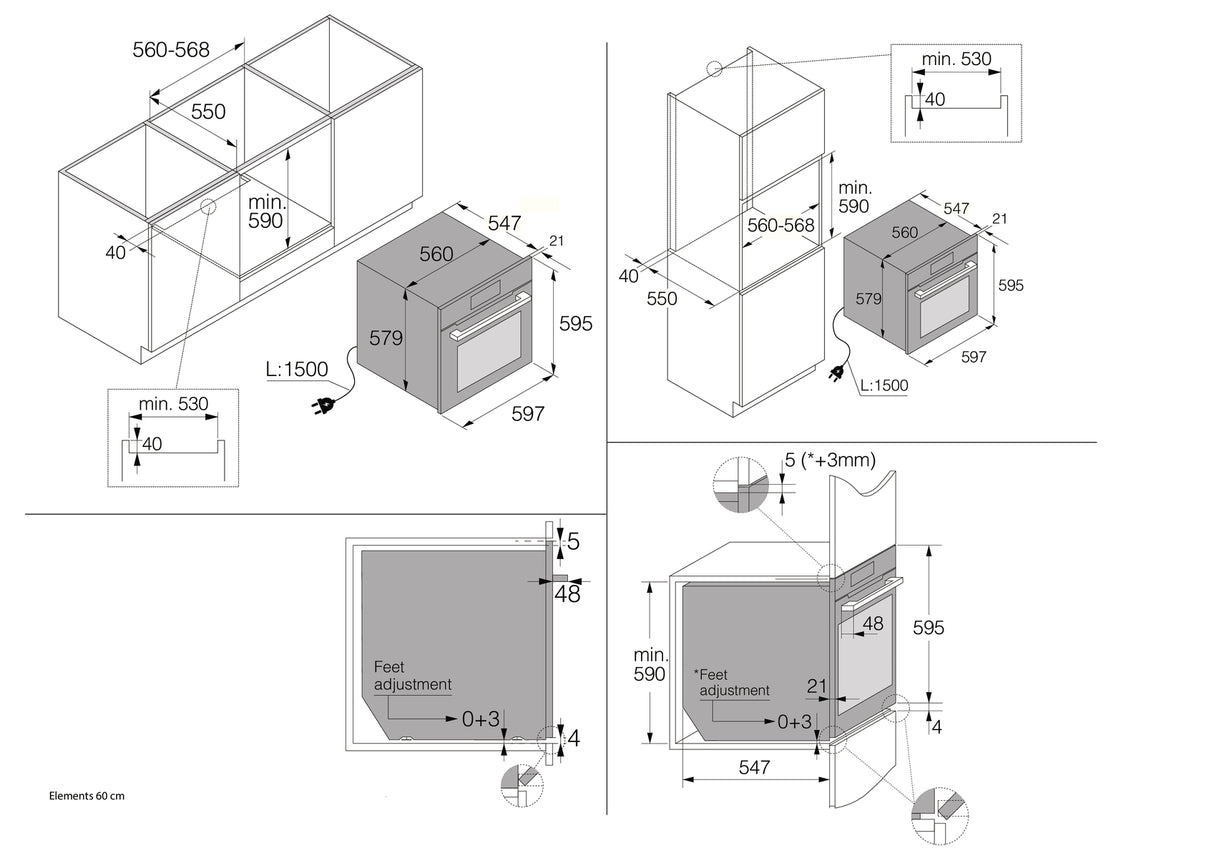 OCS8678G Built-In Combi Steam Oven Pearl Black 538.60.030