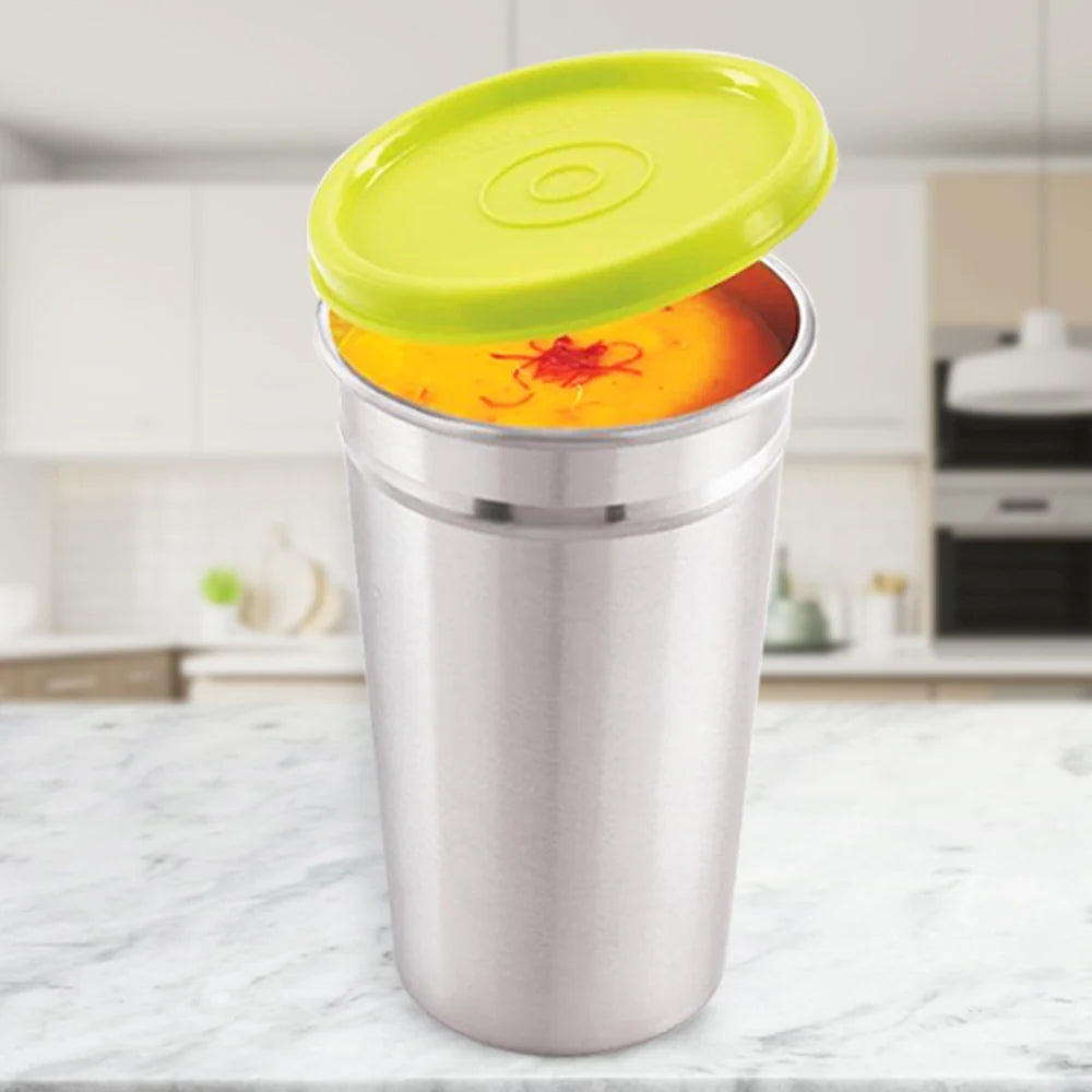 Easy Lock Tumbler – 350 ml | 100% Spill-Proof & Airtight Stainless Steel Tumbler with Straw | Travel Coffee Mug for Adults, Kids & Toddlers | Sleek, Portable & Easy to Handle (Pack of 1, Silver)