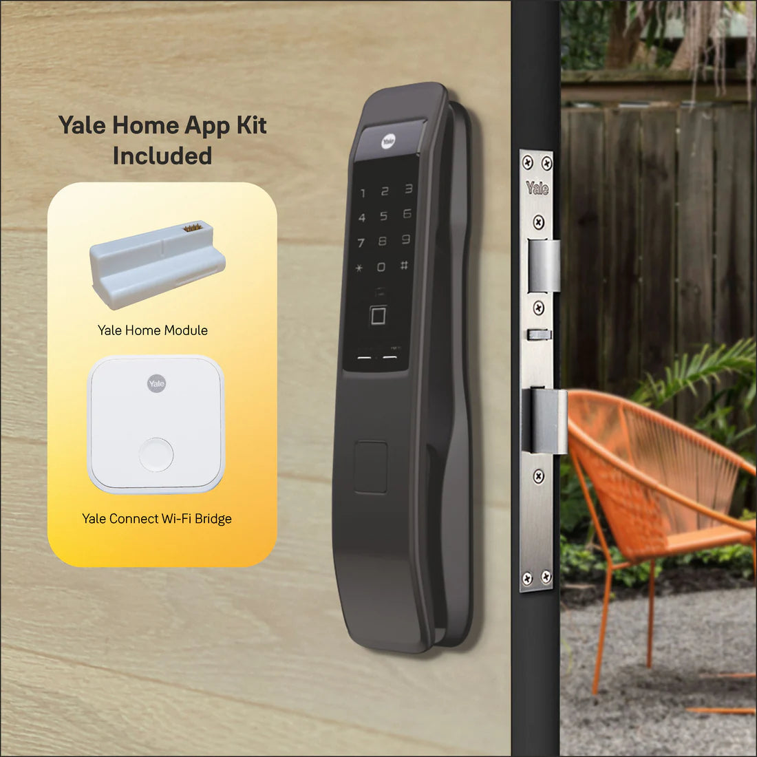 YMI 70 MB - A Series Push Pull Smart Lock (Matt Black)