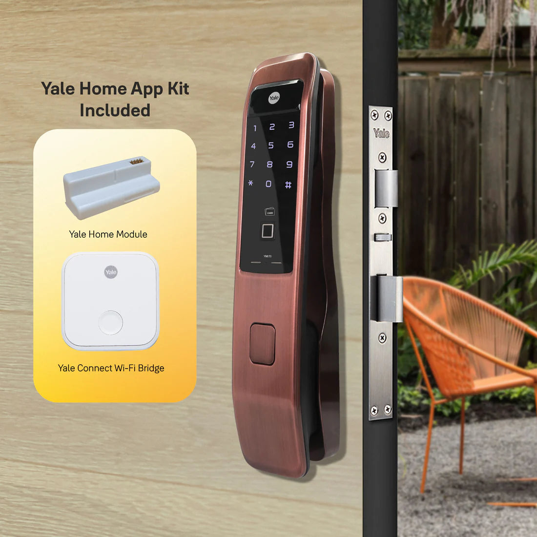 YMI 70 RB - A Series Push Pull Smart Lock (Red Bronze)