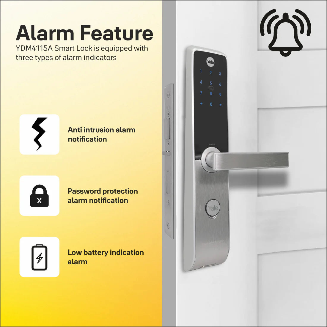 YDM 3115 AV Series Smart Lock (Silver)