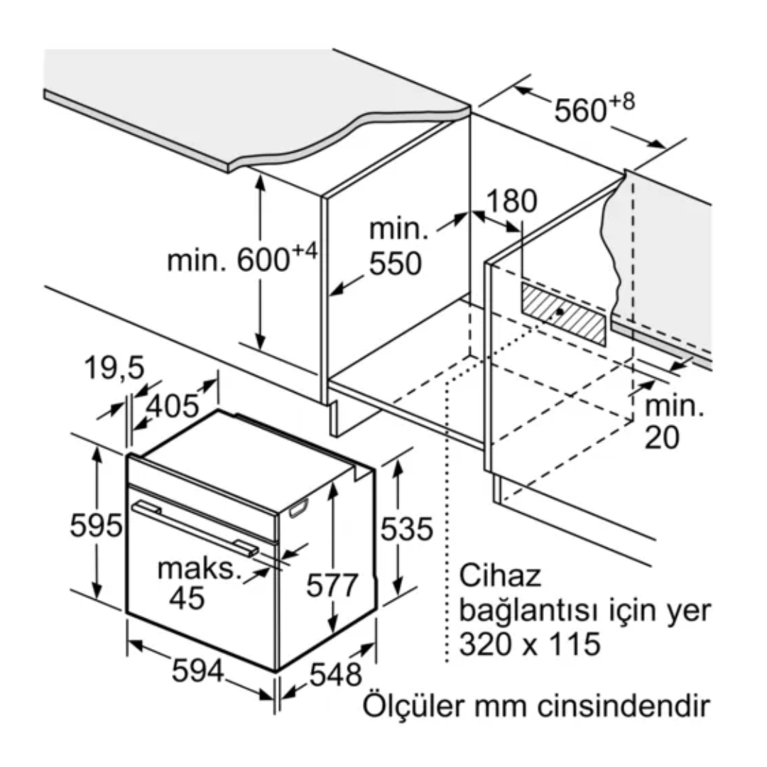 Bosch Serie 8 HBG7341B1 71 ltr Built-in Oven 60cm Black