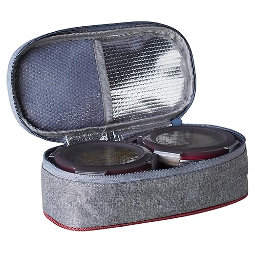 Celltone Microwavable 304 Stainless Steel Food Container with Carry Bag Leak-Proof, Fridge-to-Oven, Microwave Safe, Portable Lunch Boxes for Office, School & College (Set of 2 (400 ml x 2)