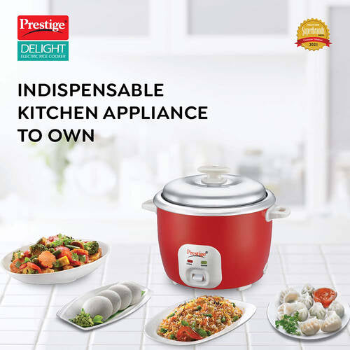 Delight Electric Rice Cooker Cute | Double Wall Body | Stainless Steel Cooking Pan | Keep Warm Mode