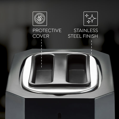 Slice Pop-up Toaster 750W | Elegant Stainless Steel Finish | Cancel Function & High Lift Lever | Black & Silver