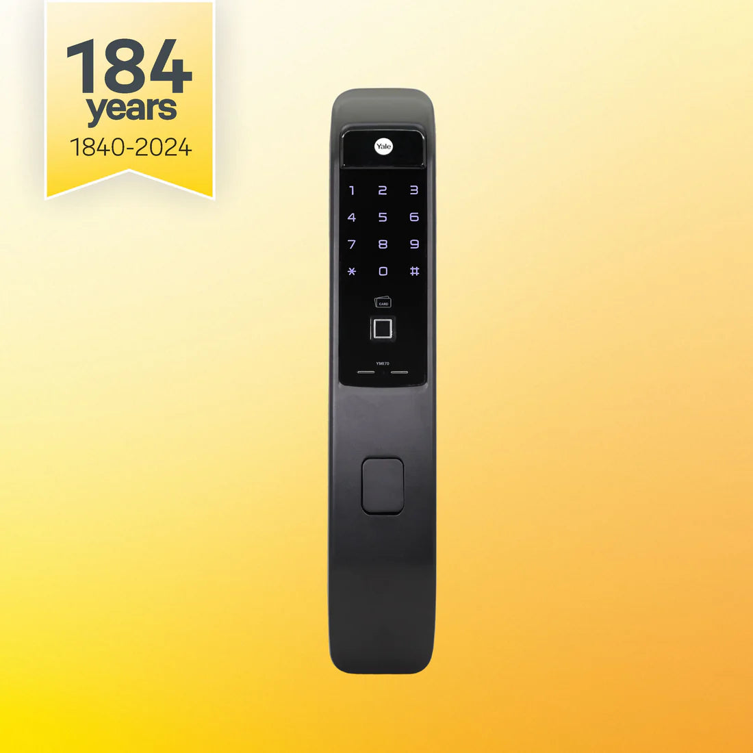 YMI 70 MB - A Series Push Pull Smart Lock (Matt Black)