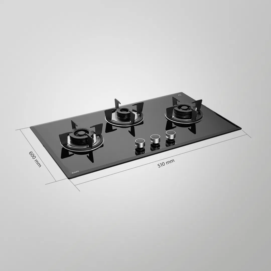 FBB 783 – 78cm Built-in Hob with 3 Full Brass Burners & Auto Ignition