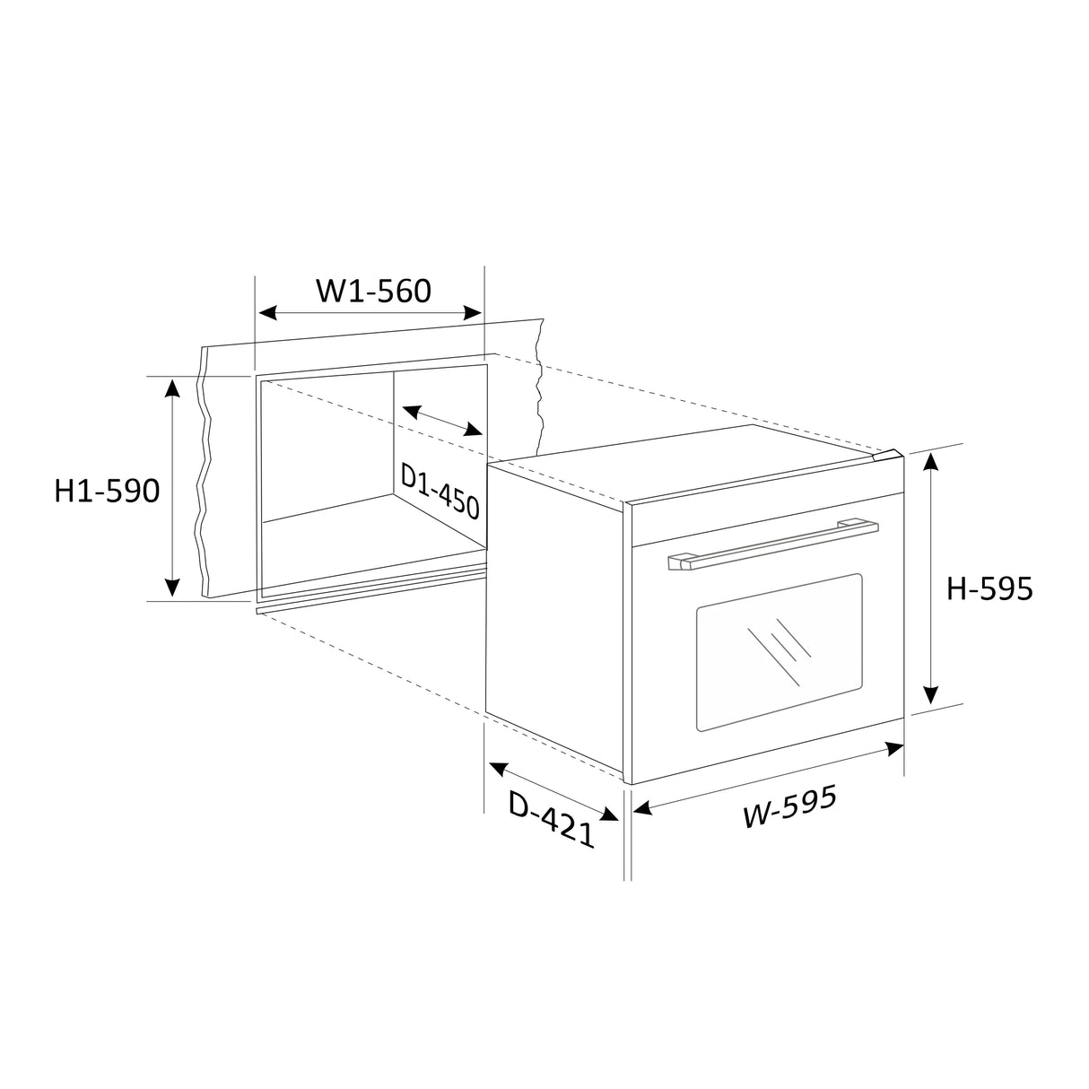 Built-in Air Fryer Oven 60L with Convection Fan 3 Knob Control (BO662AF)