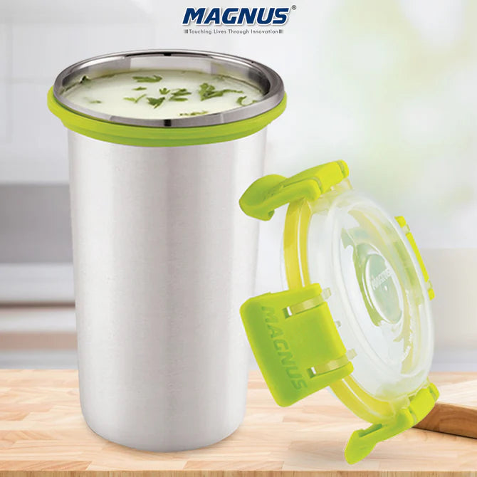 Stainless Steel Glossy Klip Lock Tumbler with Lid and Straw - 350ml | Leak-Proof & Airtight Tumbler - Ideal for Travel, Office, Kids | Perfect for Juice, Buttermilk
