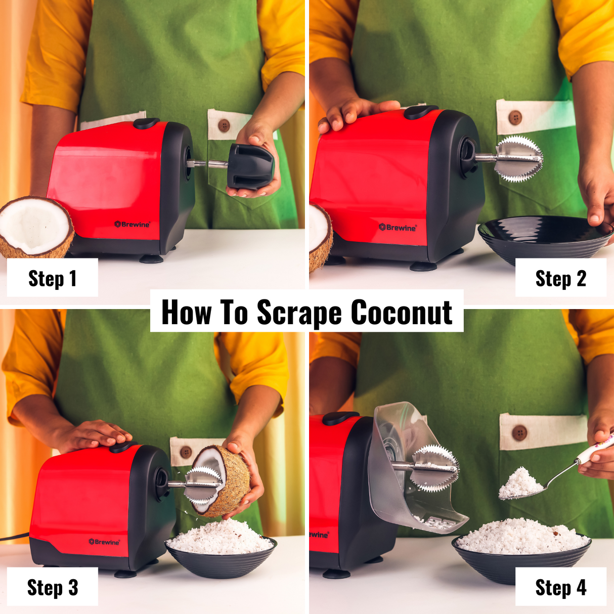 Brewine Coconut Scraper & Citrus Press 2-in-1 ABS Body