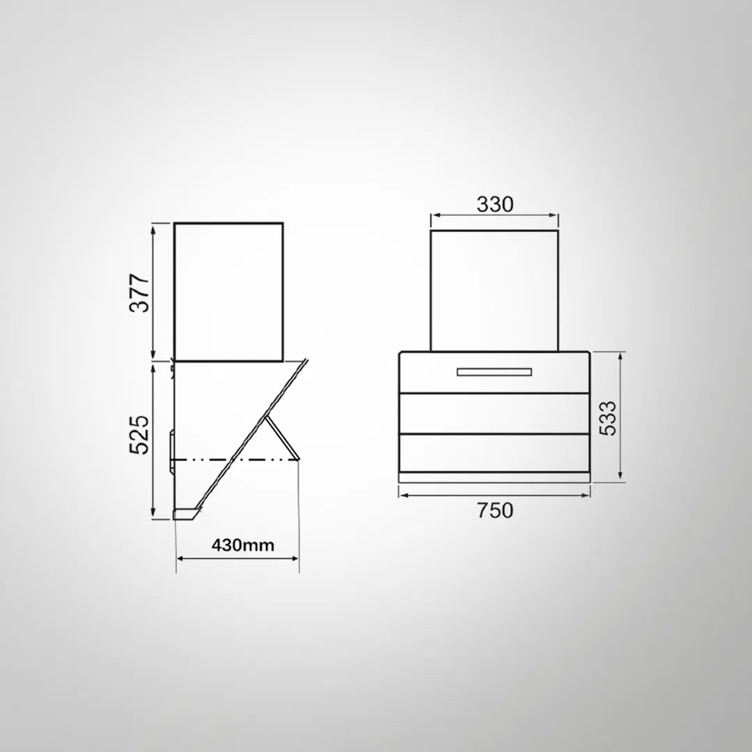 ALBURY Super 75 DC Filterless Smart Chimney | 75 cm Wall-Mounted, 1480 m³/hr, Auto Clean, Gesture Control, Matte Black Glass