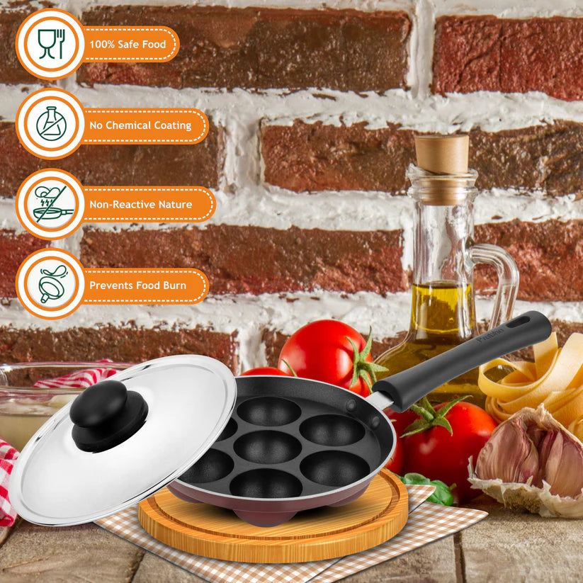 Astrid Nonstick Appapatrum With Steel Lid 12 Craters