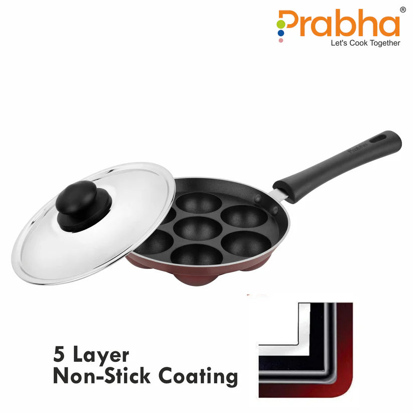 Astrid Nonstick Appapatrum With Steel Lid 12 Craters