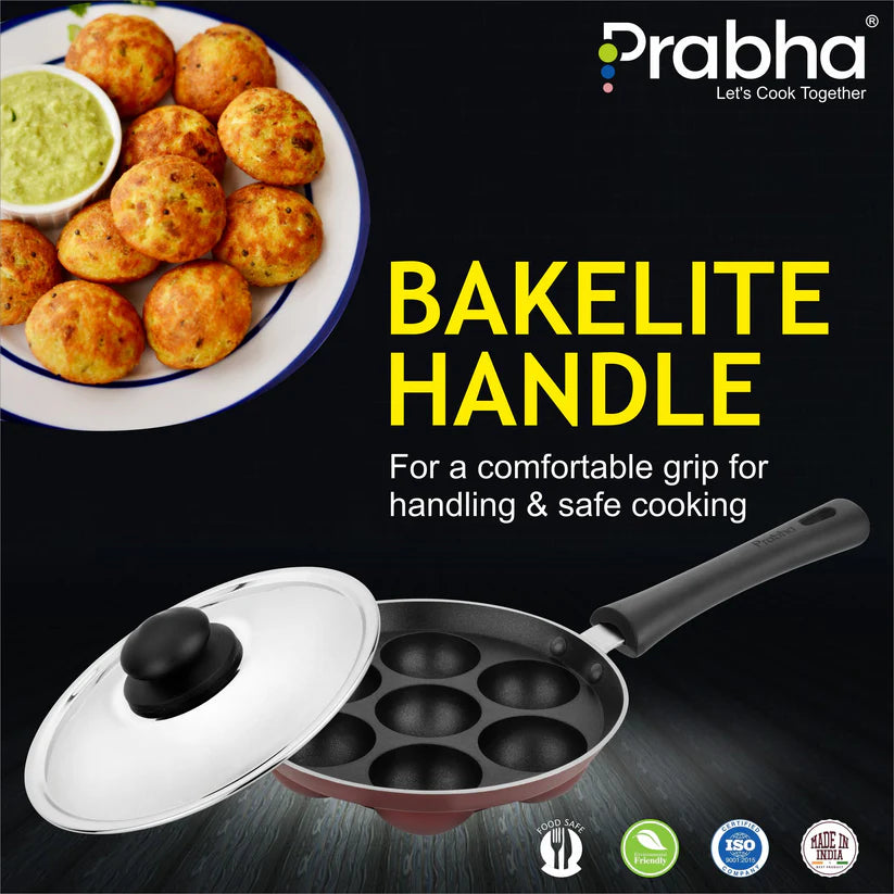 Astrid Nonstick Appapatrum With Steel Lid 12 Craters