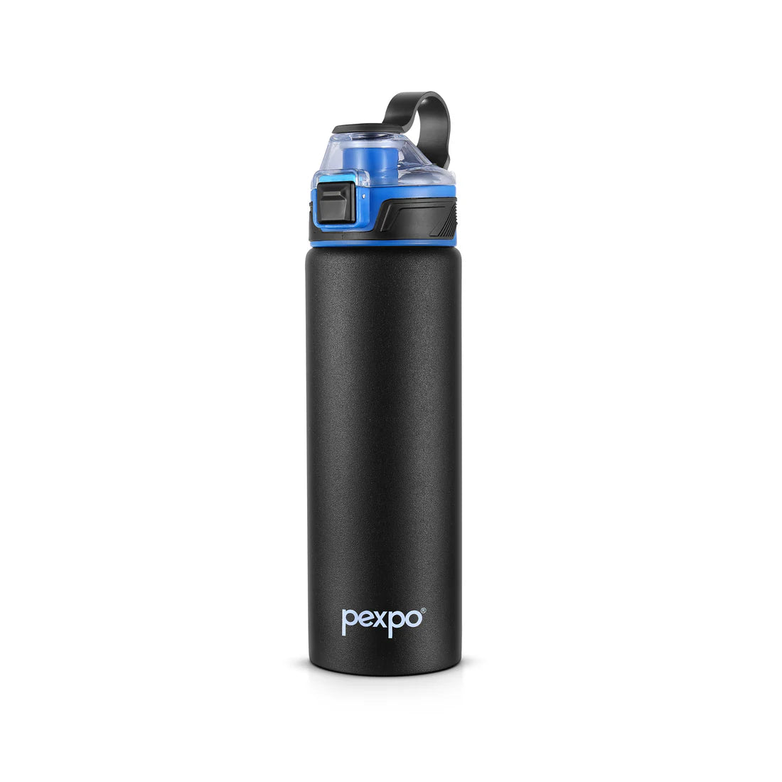 Pexpo Arctic SS Water Bottle with Double Lock Sipper Cap 800 ML Black Knight