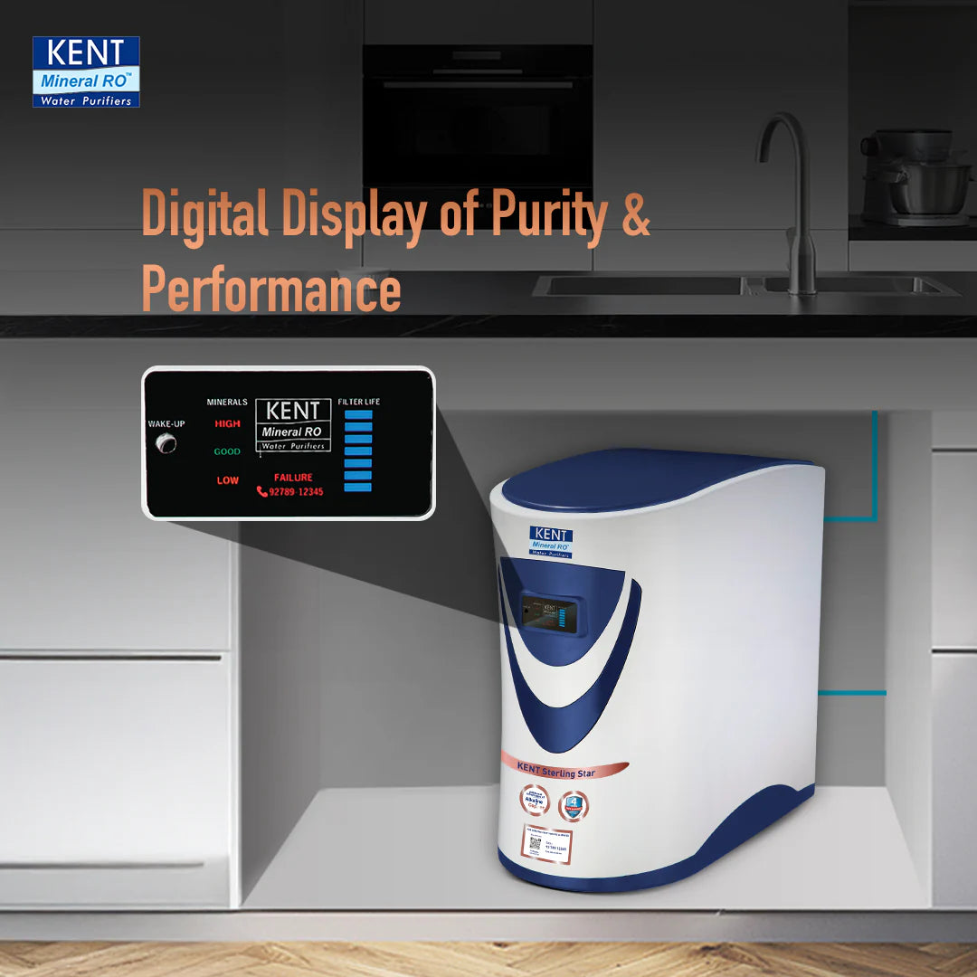 Sterling Star Under the Counter RO Water Purifier – RO+UV+UF+TDS Control+Alkaline+Copper, Digital Purity Display, 6L