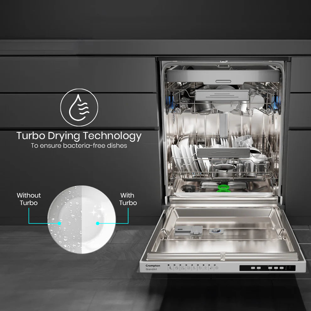GrandArt 15 Place Setting Built-in Dishwasher with UV & Ionizer, Steam Wash, and Intelli Auto Clean