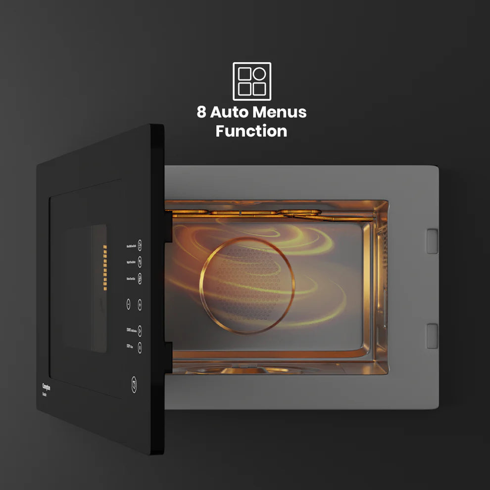 GrandArt 25L Built-in Convection Microwave Oven with Grill, Auto Menu & Surge Protection (MWO-GACON25L-MBL)