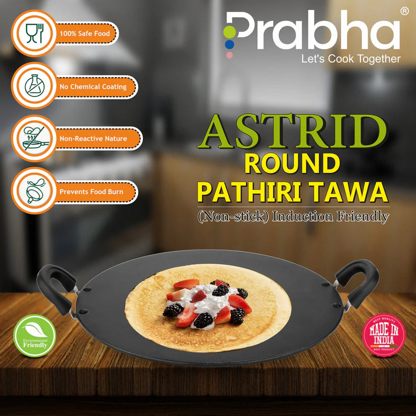 Non-Stick Round Astrid Pathiri Tawa With Bakelite Handles