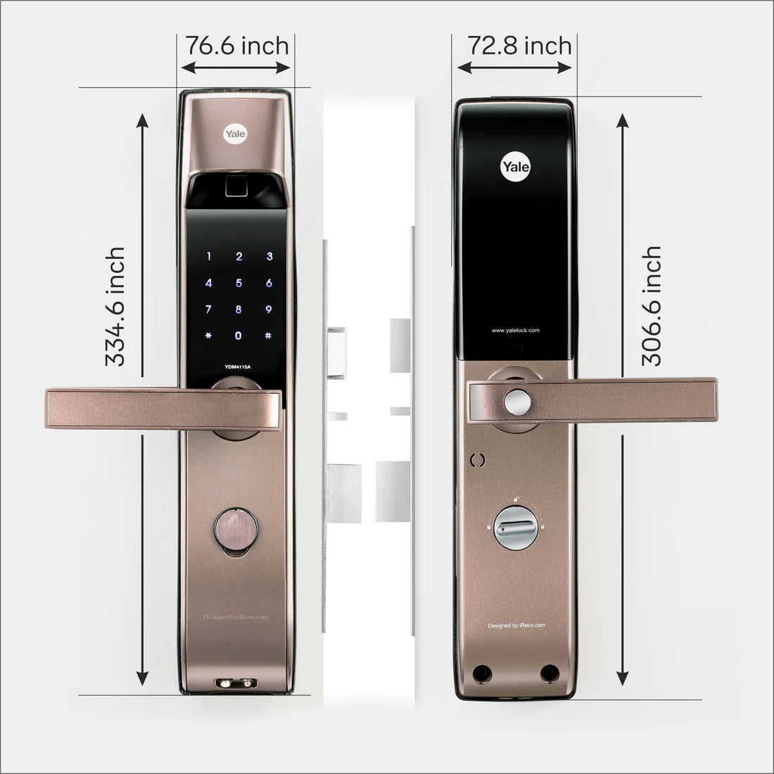 YDM 4115-A Series Biometric Smart Lock (Brown)