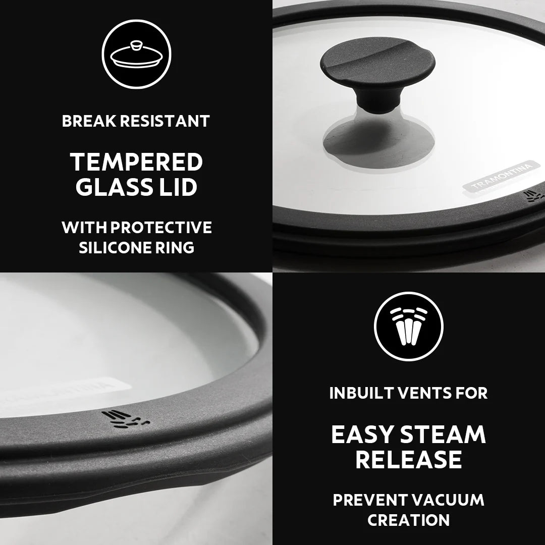 Tramontina Titanex 20 cm Pre-Seasoned Cast Iron Biryani Pot – 3.1L