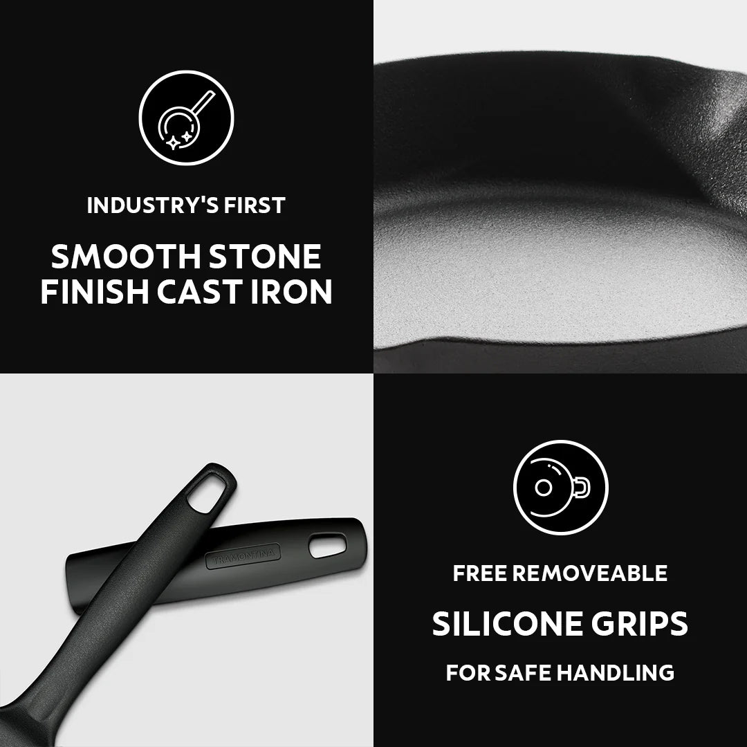 Tramontina Titanex 24 cm Pre-Seasoned Cast Iron Fry Pan