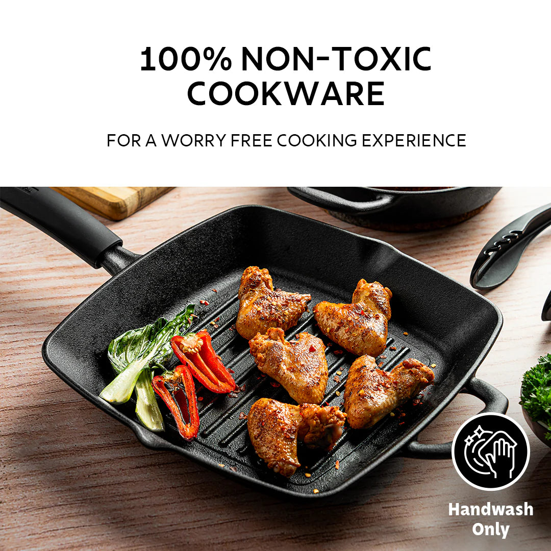 Tramontina Titanex 27 cm Pre-Seasoned Cast Iron Grill Pan