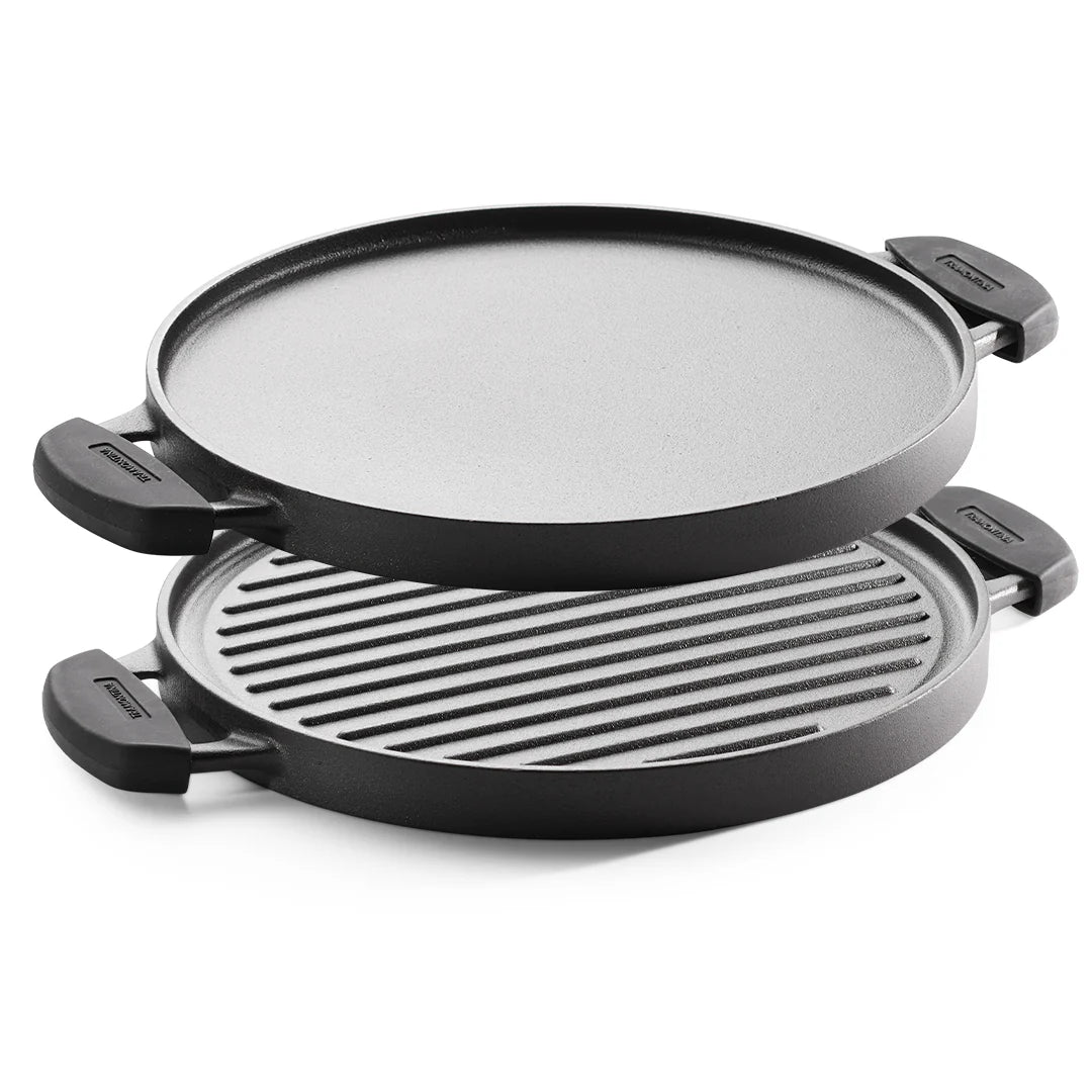 Tramontina Titanex 30 cm Pre-Seasoned Cast Iron Reversible Grill Pan/Tawa