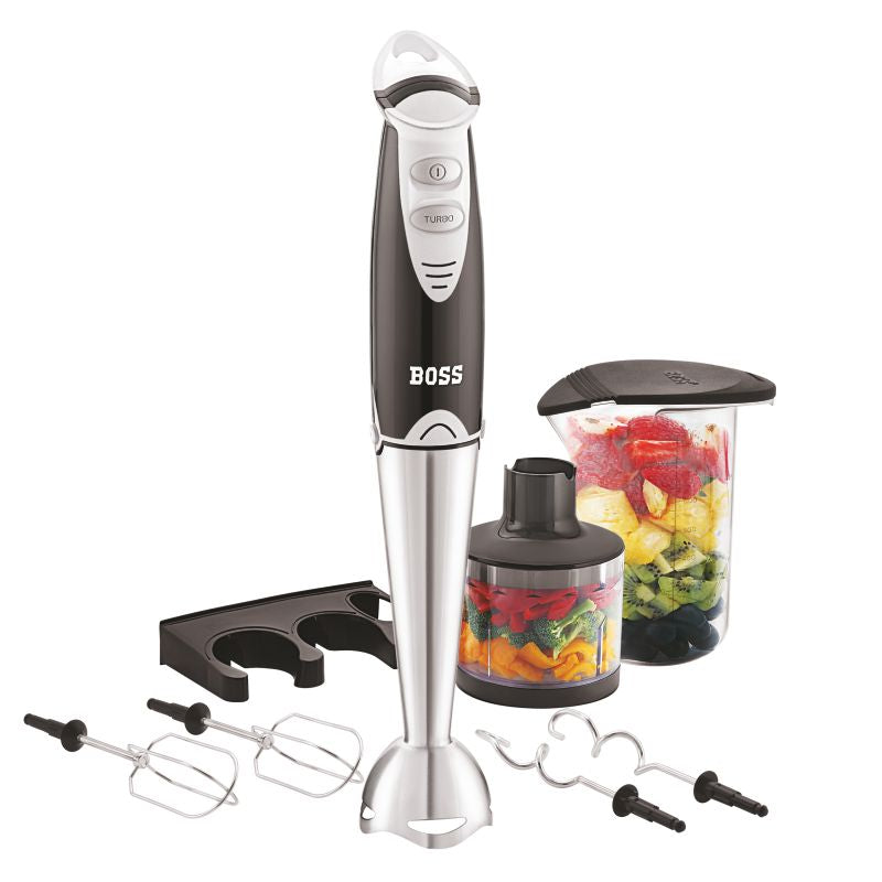 Quickmix 450W Hand Blender – Variable Speed, Chopper, Measuring Jar, Whisk & Dough Hooks, B117