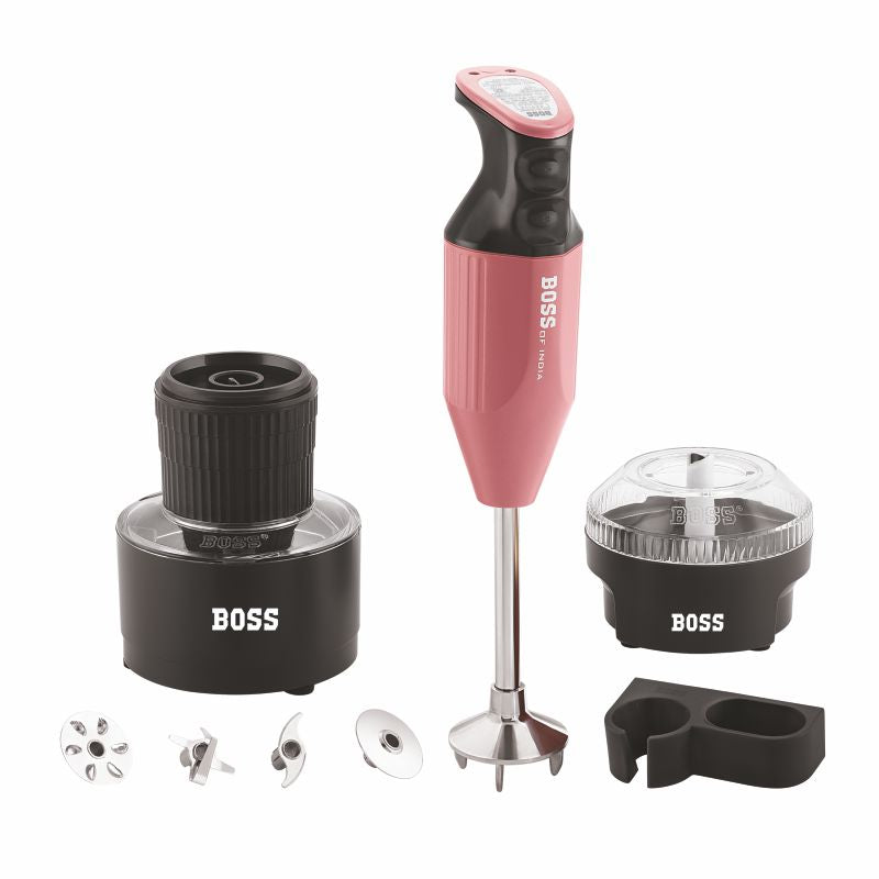 BOSS Genius 275 watts Hand Blender, 2 speed control, chutney & chopper Jar, 5 B138