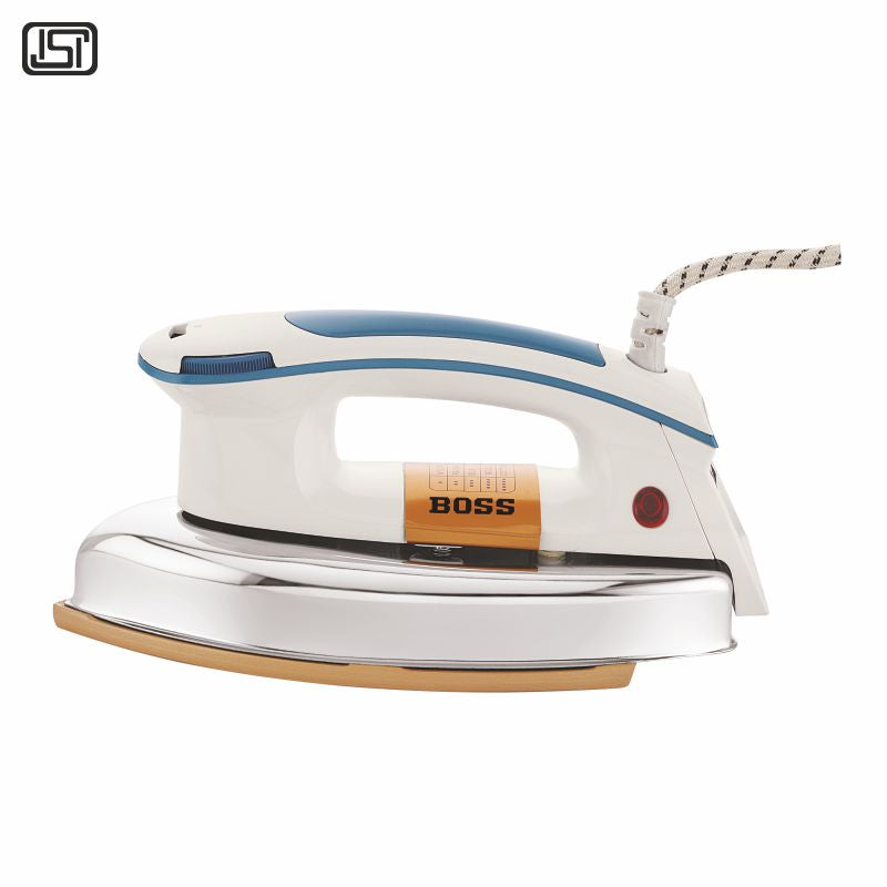 BOSS Topaz Heavyweight 1000 watts Dry Iron, Non Stick Soleplate coating, double ISI safety B319