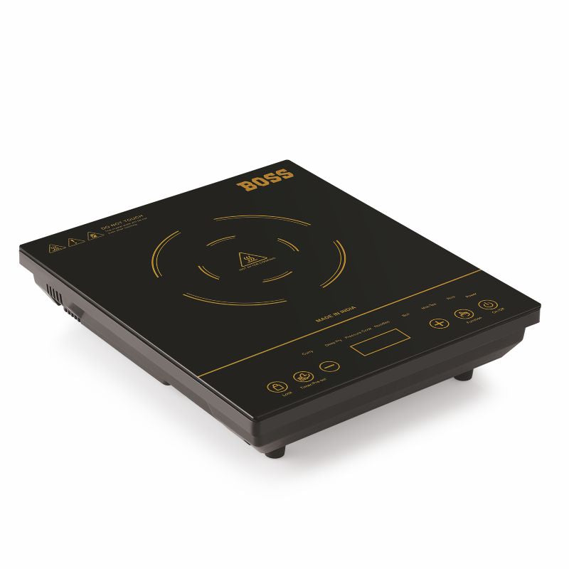 Chefmax 1800 Watts Induction Cooktop, Menu Option, Soft Touch Button, temperature adjustment, Black B536