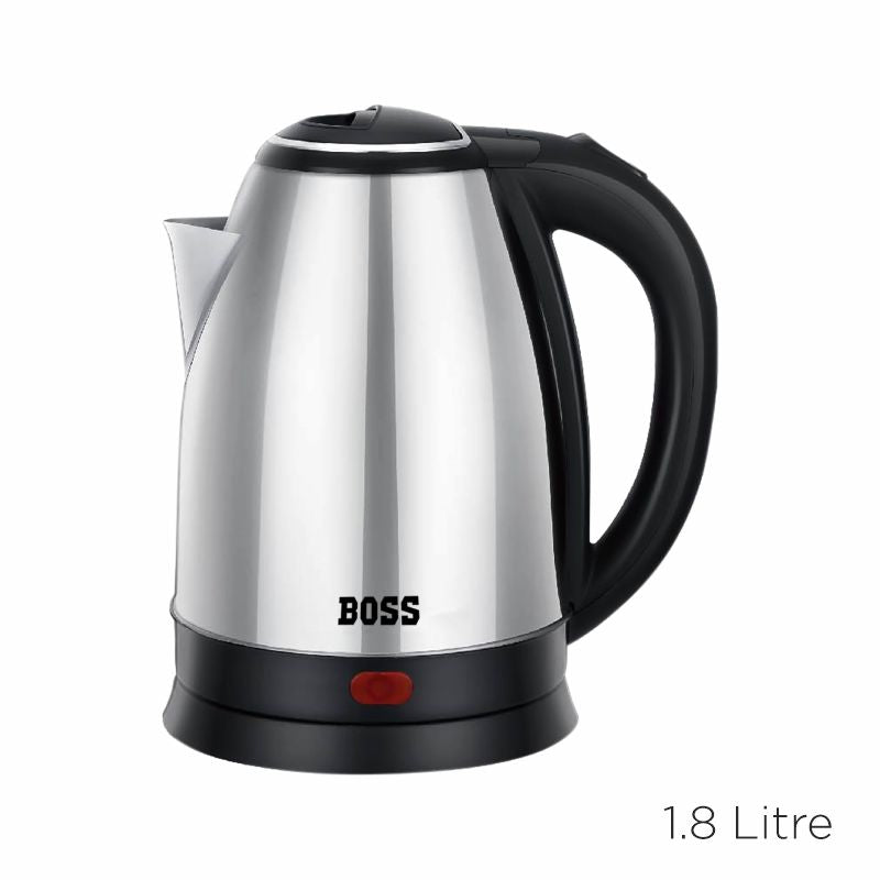 BOSS Simmer Electric Kettle with Stainless Steel Body, 1.8 litre, 1500 watts, Silver B823